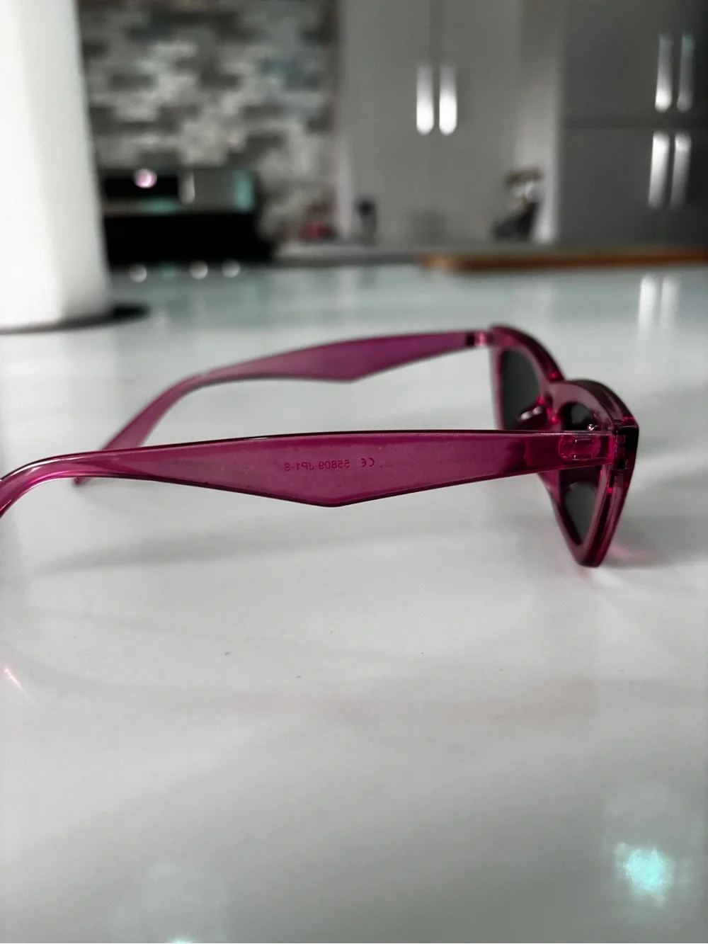 Retro Cat Eye Pink Sunglasses with Black Lenses